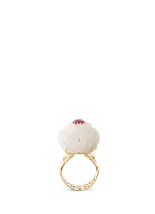 Figure View - Click To Enlarge - SHAOO PARIS - Ruby white jade 18k gold ring