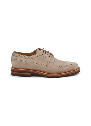 Main View - Click To Enlarge - BRUNELLO CUCINELLI - Suede Brogue Derbies