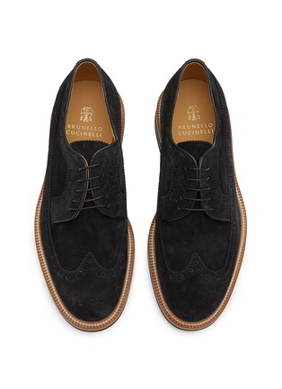 Detail View - Click To Enlarge - BRUNELLO CUCINELLI - Suede Derby Shoes