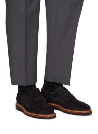 Figure View - Click To Enlarge - BRUNELLO CUCINELLI - Suede Derby Shoes