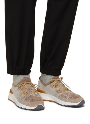 Figure View - Click To Enlarge - BRUNELLO CUCINELLI - Knitted Low Top Sneakers