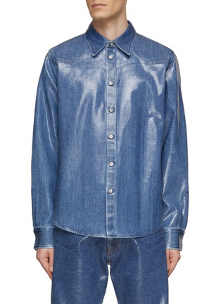 Main View - Click To Enlarge - MM6 MAISON MARGIELA - Front Coating Denim Shirt