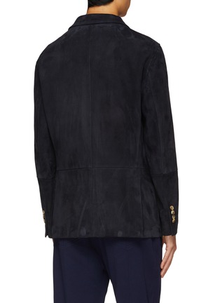 Back View - Click To Enlarge - BRUNELLO CUCINELLI - Notch Lapel Suede Leather Blazer