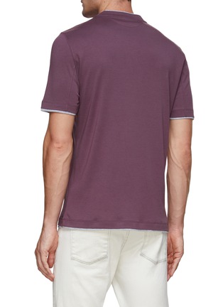 Back View - Click To Enlarge - BRUNELLO CUCINELLI - Silk Cotton Blend Layered T-Shirt