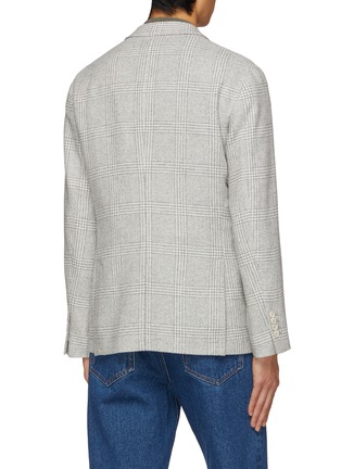 Back View - Click To Enlarge - BRUNELLO CUCINELLI - Deconstructed Plaid Wool Silk Cashmere Blazer