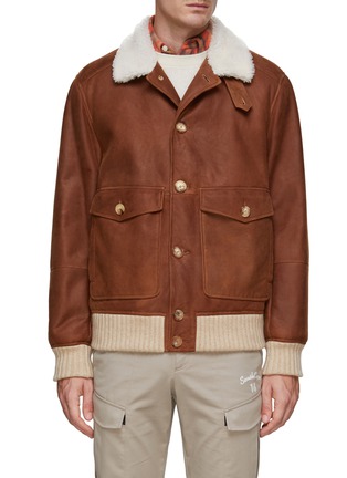 Main View - Click To Enlarge - BRUNELLO CUCINELLI - Shearling Bomber Jacket