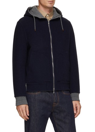 Detail View - Click To Enlarge - BRUNELLO CUCINELLI - Reversible Hooded Cashmere Bomber Jacket