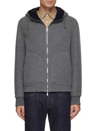 Main View - Click To Enlarge - BRUNELLO CUCINELLI - Reversible Hooded Cashmere Bomber Jacket
