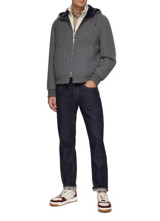 Figure View - Click To Enlarge - BRUNELLO CUCINELLI - Reversible Hooded Cashmere Bomber Jacket