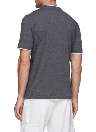 Back View - Click To Enlarge - BRUNELLO CUCINELLI - Cotton Layered T-Shirt