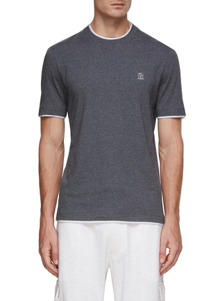Main View - Click To Enlarge - BRUNELLO CUCINELLI - Cotton Layered T-Shirt