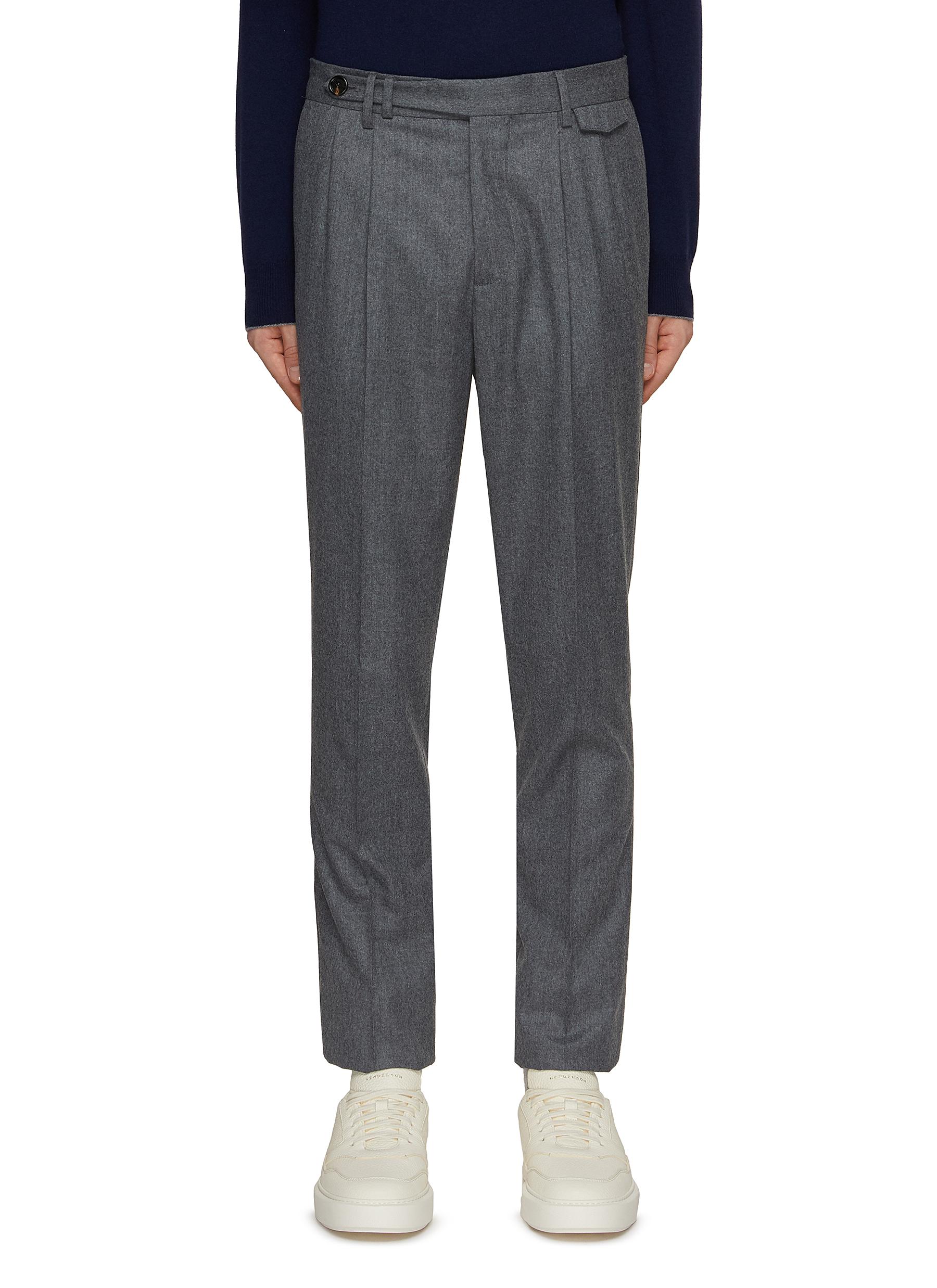 Pleated Flannel Pants