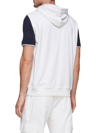 Back View - Click To Enlarge - BRUNELLO CUCINELLI - Cotton Blend Sleeveless Hoodie