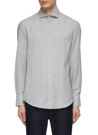 Main View - Click To Enlarge - BRUNELLO CUCINELLI - Cotton Cashmere Blend Shirt