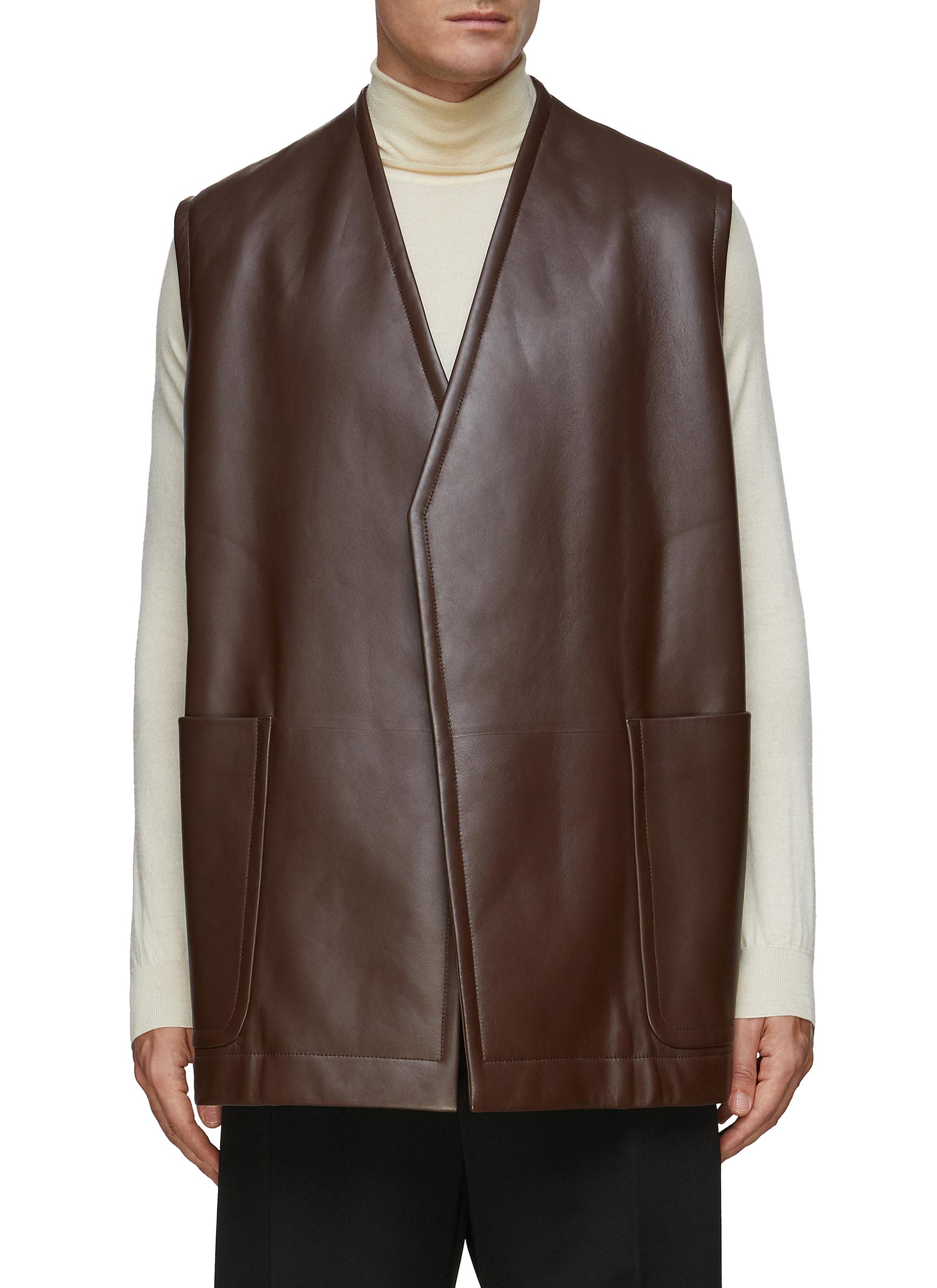Leather gilets on sale