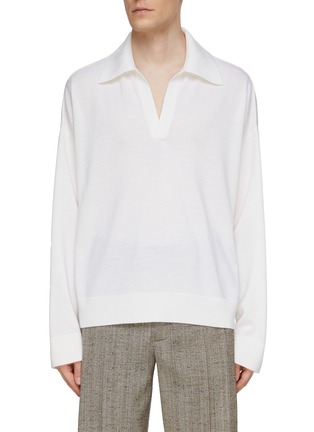 Main View - Click To Enlarge - BOTTEGA VENETA - Buttonless Wool Polo Shirt
