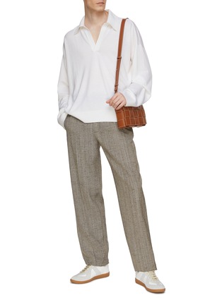 Figure View - Click To Enlarge - BOTTEGA VENETA - Buttonless Wool Polo Shirt