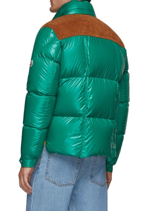 Back View - Click To Enlarge - MONCLER - Shiny Contrast Yoke Puffer Jacket