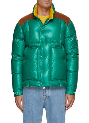 Main View - Click To Enlarge - MONCLER - Shiny Contrast Yoke Puffer Jacket