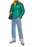 Figure View - Click To Enlarge - MONCLER - Shiny Contrast Yoke Puffer Jacket