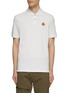 Main View - Click To Enlarge - MONCLER - Leather Logo Patch Cotton Polo Shirt