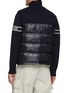 Back View - Click To Enlarge - MONCLER - Shiny Logo Armband Puffer Cardigan