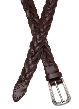 BRUNELLO CUCINELLI, Braided Scratched Leather Belt, Men