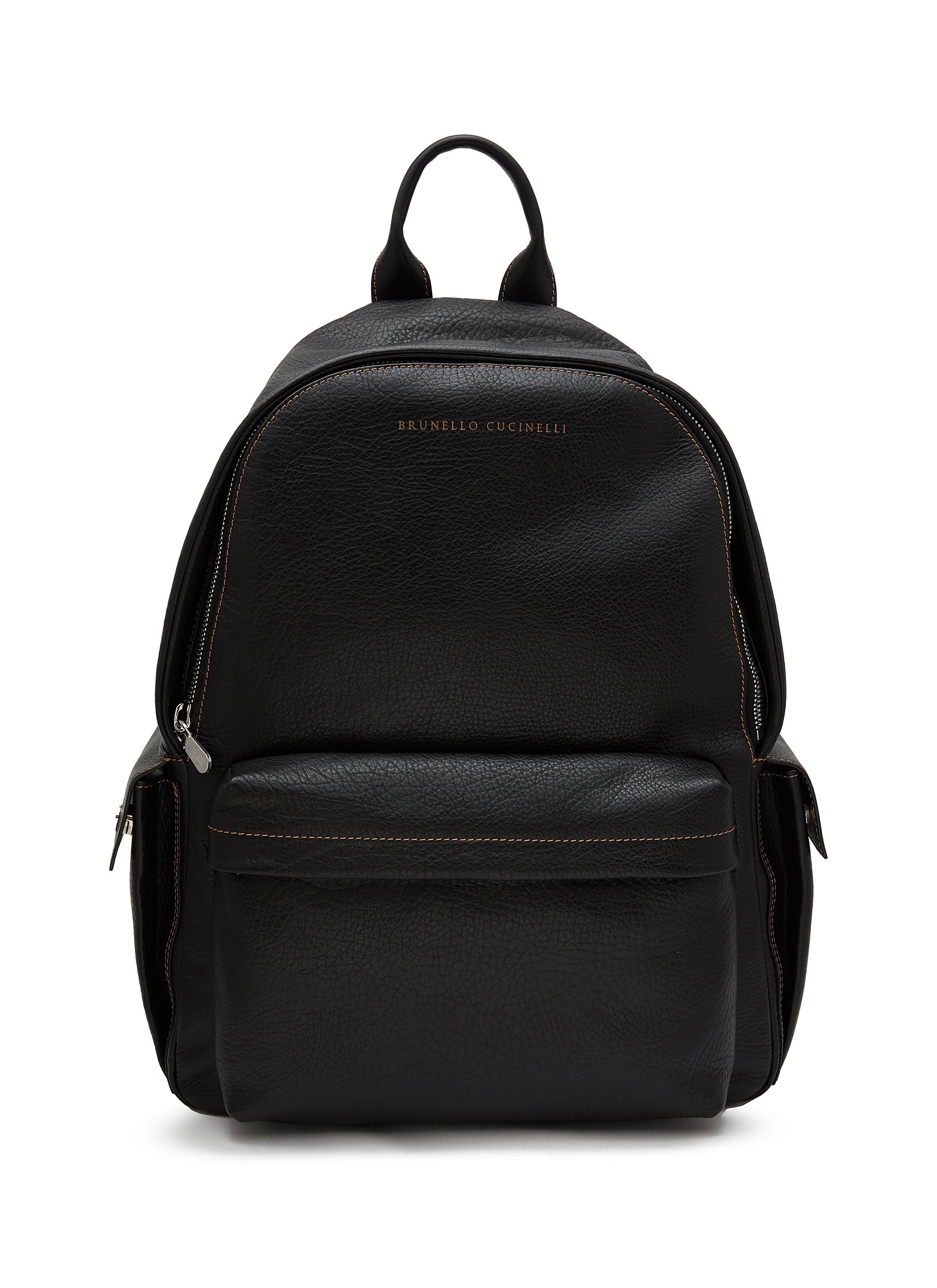 BRUNELLO CUCINELLI ZIPPED LEATHER BACKPACK