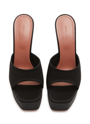 Detail View - Click To Enlarge - AMINA MUADDI - Dalida 140 Satin Platform Heeled Sandals