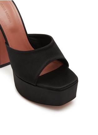 Detail View - Click To Enlarge - AMINA MUADDI - Dalida 140 Satin Platform Heeled Sandals