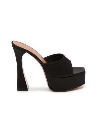 Main View - Click To Enlarge - AMINA MUADDI - Dalida 140 Satin Platform Heeled Sandals