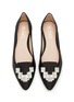Detail View - Click To Enlarge - RODO - Lotus Crystal Embellished Satin Ballerina Flats