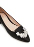 Detail View - Click To Enlarge - RODO - Lotus Crystal Embellished Satin Ballerina Flats