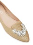 Detail View - Click To Enlarge - RODO - Lotus Crystal Embellished Glittered Ballerina Flats