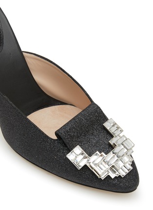 Detail View - Click To Enlarge - RODO - Aileen 80 Crystal Embellished Glittered Mules
