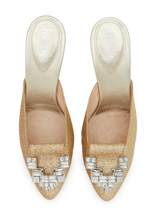 Detail View - Click To Enlarge - RODO - Aileen 80 Crystal Embellished Glittered Mules