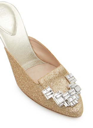 Detail View - Click To Enlarge - RODO - Aileen 80 Crystal Embellished Glittered Mules