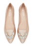 Detail View - Click To Enlarge - RODO - Lotus Crystal Embellished Satin Ballerina Flats
