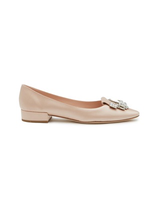 Main View - Click To Enlarge - RODO - Lotus Crystal Embellished Satin Ballerina Flats