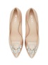 Detail View - Click To Enlarge - RODO - Lotus 80 Crystal Embellished Satin Pumps
