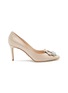 Main View - Click To Enlarge - RODO - Lotus 80 Crystal Embellished Satin Pumps