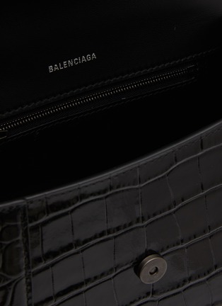 Detail View - Click To Enlarge - BALENCIAGA - Small Hourglass Embossed Crocodile Leather Bag