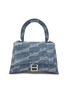 Main View - Click To Enlarge - BALENCIAGA - Hourglass Washed BB Monogram Denim Bag
