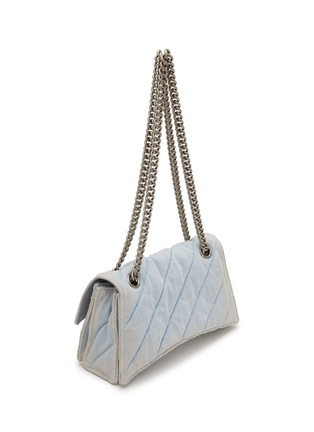 Detail View - Click To Enlarge - BALENCIAGA - Small Crush Quilted Denim Chain Bag