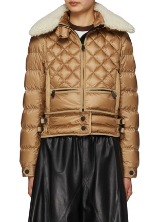Main View - Click To Enlarge - MONCLER - Chaviere Shearling Collar Quilted Jacket