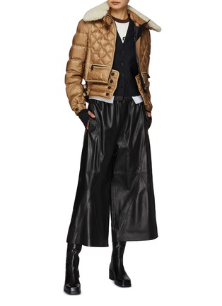Figure View - Click To Enlarge - MONCLER - Chaviere Shearling Collar Quilted Jacket