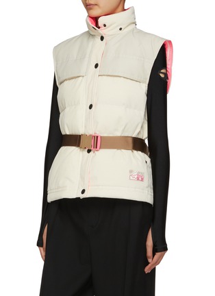 Detail View - Click To Enlarge - MONCLER - Detachable Sleeve Belted Corduroy Jacket