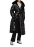 Figure View - Click To Enlarge - MONCLER - Belted Chamoille Long Coat