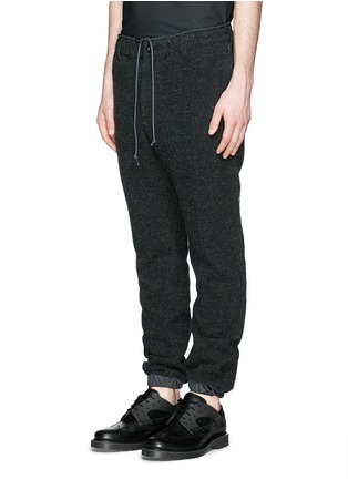 Front View - Click To Enlarge - SACAI - Nylon elastic cuff tweed jogging pants