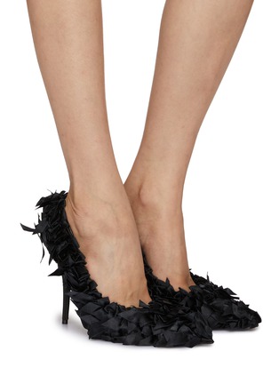 Figure View - Click To Enlarge - BALENCIAGA - Marie-Antoinette 110 Satin Bow Pumps